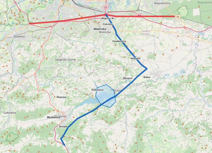 Mapa przebiegu Wariantu DELTA